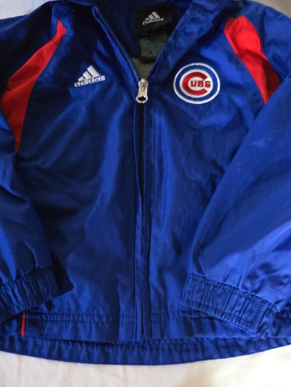 adidas Blue and Red Cubs Hooded Rain Jacket for Kids - Picture 4 of 4